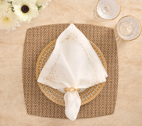 Twill Brown/White Placemat Detail 5 | Kim Seybert at Fig Linens and Home