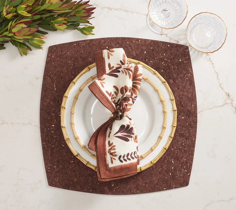 Whistler Brown/Gold Placemat Detail 3 | Kim Seybert at Fig Linens and Home