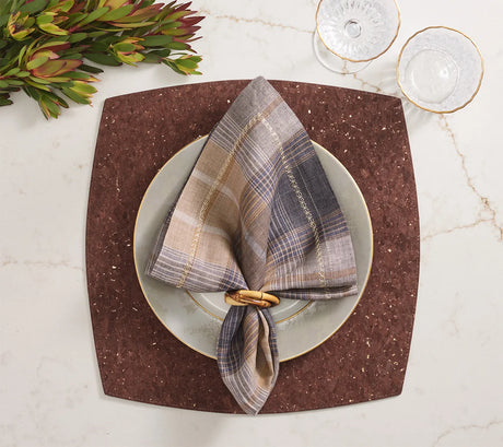 Whistler Brown/Gold Placemat Detail 2 | Kim Seybert at Fig Linens and Home