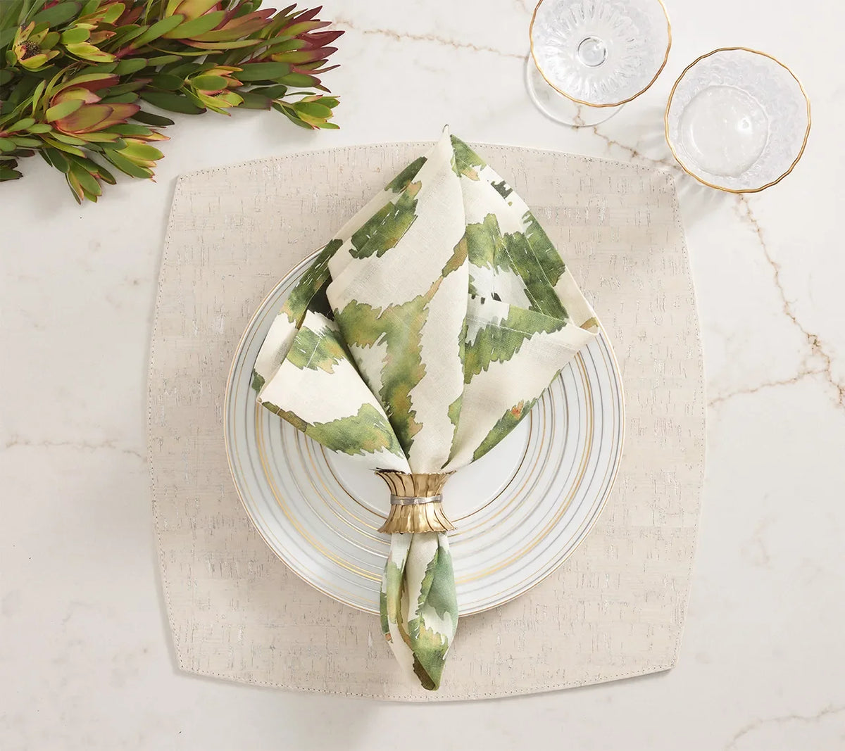 Whistler Gray/White Placemat Detail 4 | Kim Seybert at Fig Linens and Home