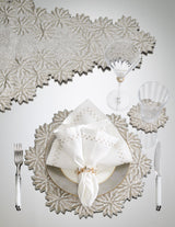 Winter Lace Silver/Crystal Placemat Detail 6 | Kim Seybert at Fig Linens and Home