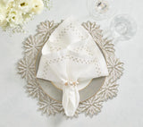Winter Lace Silver/Crystal Placemat Detail 5 | Kim Seybert at Fig Linens and Home