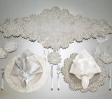 Winter Lace Silver/Crystal Table Runner Detail 2 | Kim Seybert at Fig Linens and Home