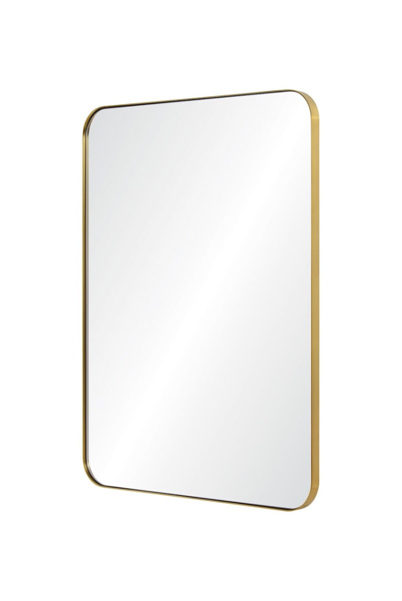 Brushed Brass Mirror by Mirror Home - 30" x 40" at Fig Linens and Home - Angle View