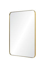 Brushed Brass Mirror by Mirror Home - 30" x 40" at Fig Linens and Home - Angle View