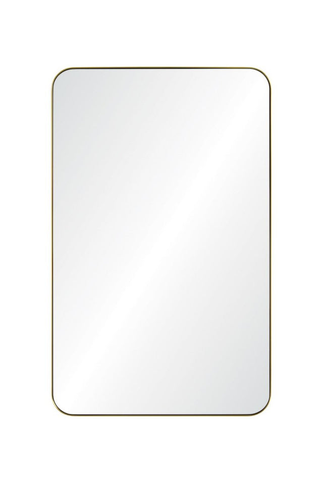 Brushed Brass Mirror by Mirror Home - 30" x 48" - Front View at Fig Linens and Home