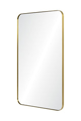 Brushed Brass Mirror by Mirror Home - 30" x 48" - Angle View at Fig Linens and Home