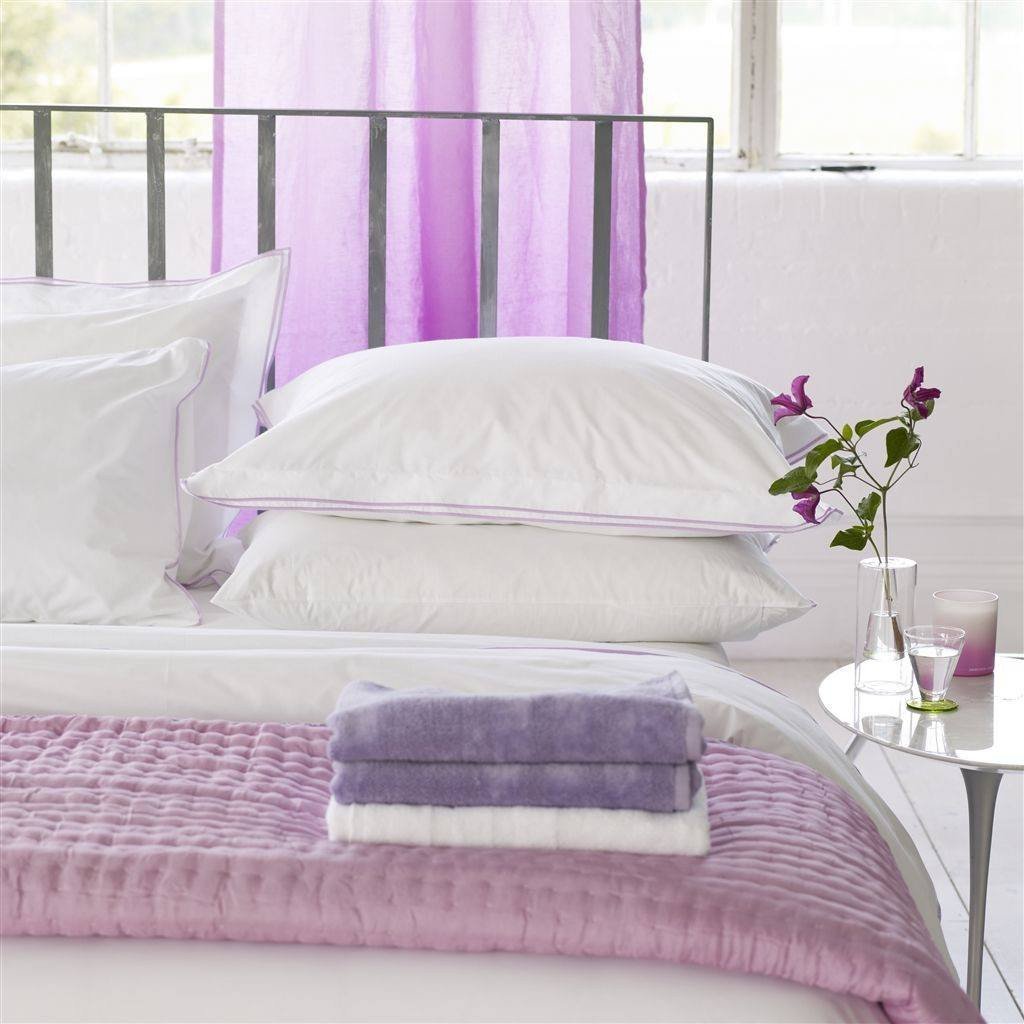 Designers Guild Designers Guild Chenevard Damson & Magenta Quilt & Shams - Queen Sham 30 x 20in Damson & Magenta at FIG LINENS AND HOME - 7