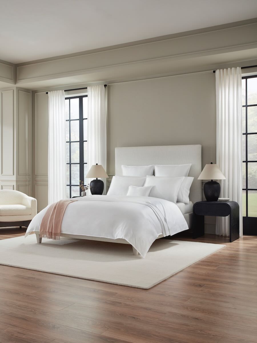 Sf Giza 45 Corto S White King Flat Sheet 114X114 | Sferra at Fig Linens and Home