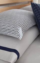 Caselle Navy Standard Sham 21X26 | Sferra at Fig Linens and Home