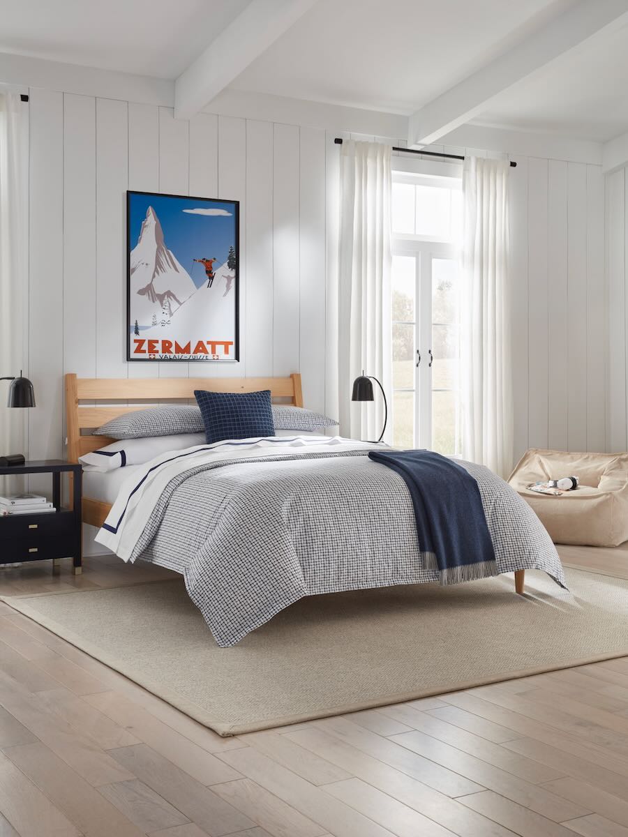 Caselle Navy Twin Duvet Cover 68X86 | Sferra at Fig Linens and Home