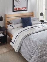 Caselle Navy Full Queen Duvet Cover 88X92 | Sferra at Fig Linens and Home