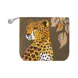 Yves Delorme Ophelia Kaki Tote at Fig Linens and Home - Front of Cosmetic Pouch