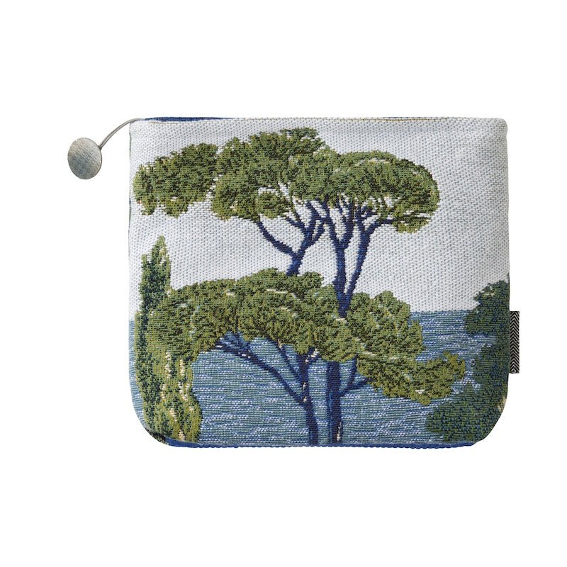 6 x 8 tote Parc Azur Yves Delorme Parc Azur Cosmetic Bag Verso 2 Fig Linens and Home - Reverse Cosmetic Bag