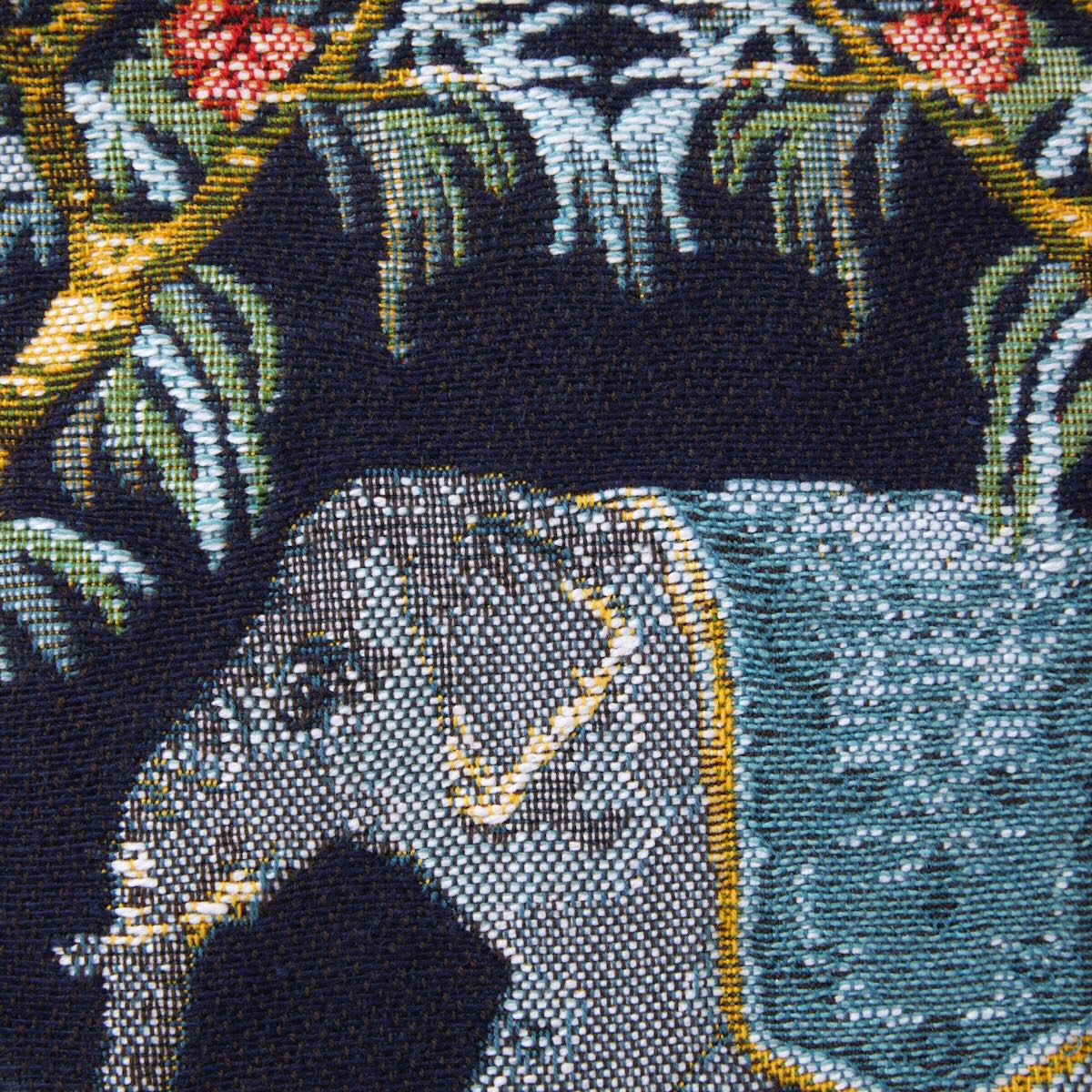 Hannibal Nuit Tote by Yves Delorme - Detail of Pouch with Elephant at Fig Linens and Home 1