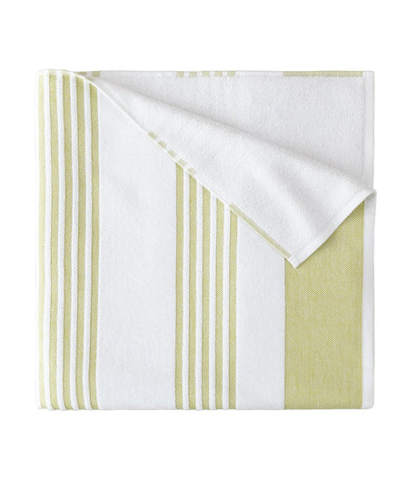 Peacock Alley Lime Pool Towel - Folded - Aegean Stripe Beach Towel at Fig Linens and Home
