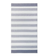 Navy Blue Pool Towel - Open - Aegean Stripe Beach Towel by Peacock Alley at Fig Linens and Home