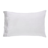 Kyoto European Linen Sheet Set by Orchids Lux Home White/ Mist Pillowcase