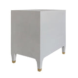 Amber Three Drawer Chest in Light Grey Shagreen by Worlds Away at Fig Linens and Home - Back View