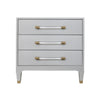 Amber Three Drawer Chest in Light Grey Shagreen by Worlds Away at Fig Linens and Home - Front View