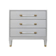 Amber Three Drawer Chest in Light Grey Shagreen by Worlds Away at Fig Linens and Home - Front View