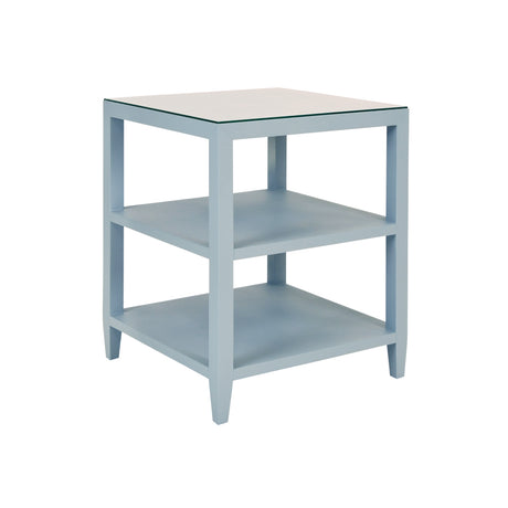 Amie Light Blue Side Table by Worlds Away at Fig Linens and Home - Angle View
