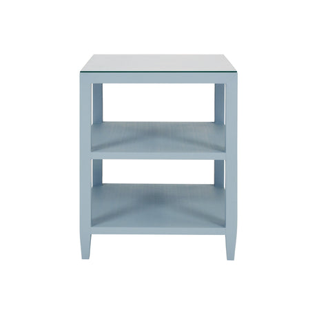 Amie Light Blue Side Table by Worlds Away at Fig Linens and Home - Front View