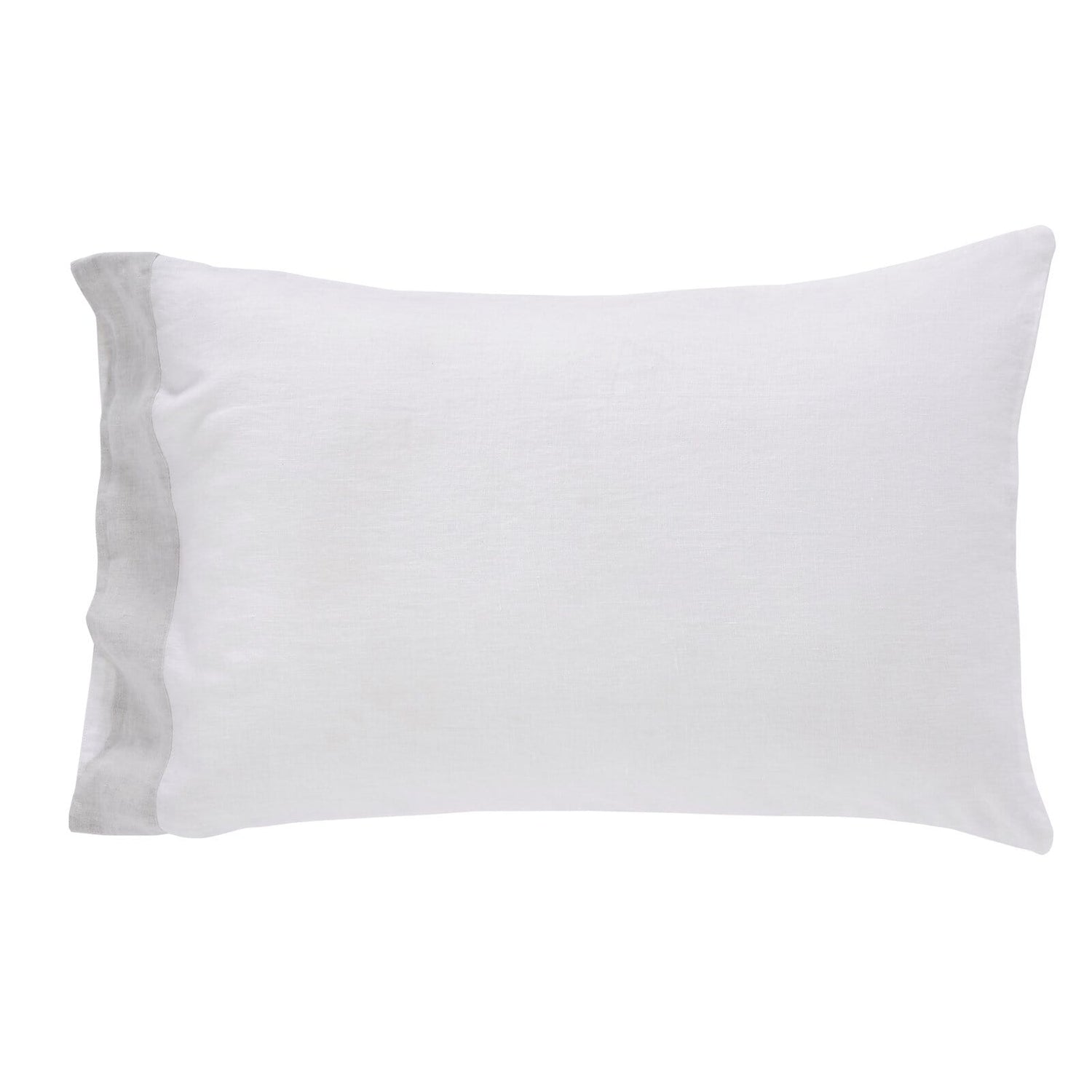 Kyoto European Linen Sheet Set by Orchids Lux Home White/ Mist Pillow Case