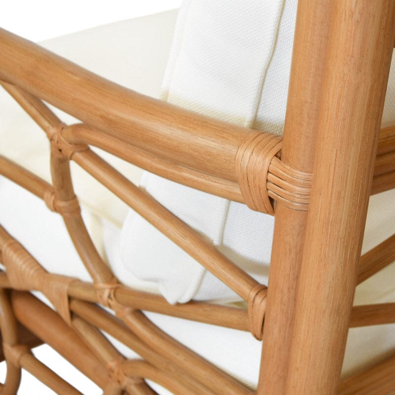 Auburn Club Chair - Rattan Chair Florida Furniture - Worlds Away Cane Wrap Detail