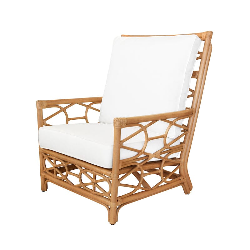 Auburn Club Chair - Rattan Furniture Angle View - Worlds Away Seating 1
