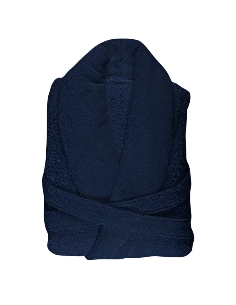 Bathrobe - Super Pile Navy Blue Robe Color 314 - Abyss Habidecor Giza Terry at Fig Linens and Home