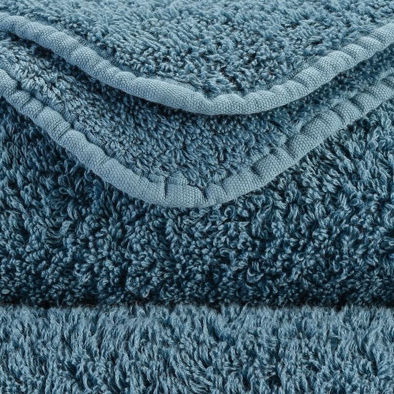 Abyss Super Pile Wash Cloth 12x12 Blue Stone 306 - Swatch at Fig Linens and Home