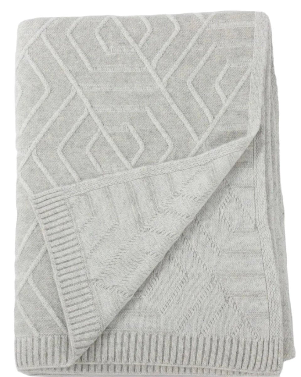 Alashan Cashmere Throw | French Deco in Sea Salt and Ash at Fig Linens and Home
