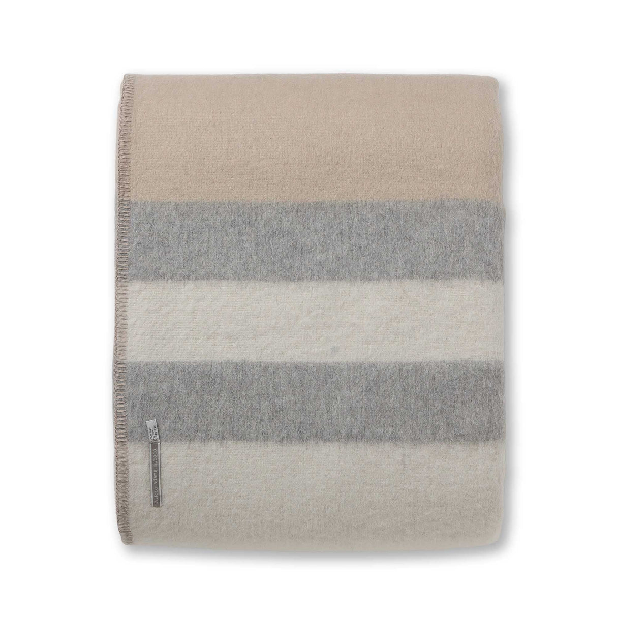 Alicia Adams Alpaca King Field Bed Blanket at Fig Linens and Home - Beige, Light Grey and Ivory