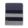 Alicia Adams Alpaca King Field Bed Blanket at Fig Linens and Home - Denim, Light Grey and Navy