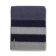 Alicia Adams Alpaca King Field Bed Blanket at Fig Linens and Home - Denim, Light Grey and Navy