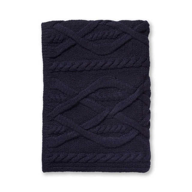 Alicia Adams Alpaca Buckley Throw in Navy at Fig Linens and Home