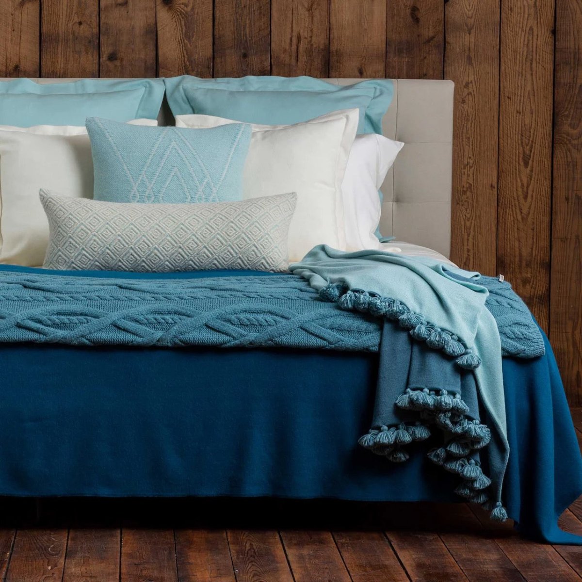 Alicia Adams Alpaca Buckley Throw in Teal - Lifestyle - Fig Linens and Home