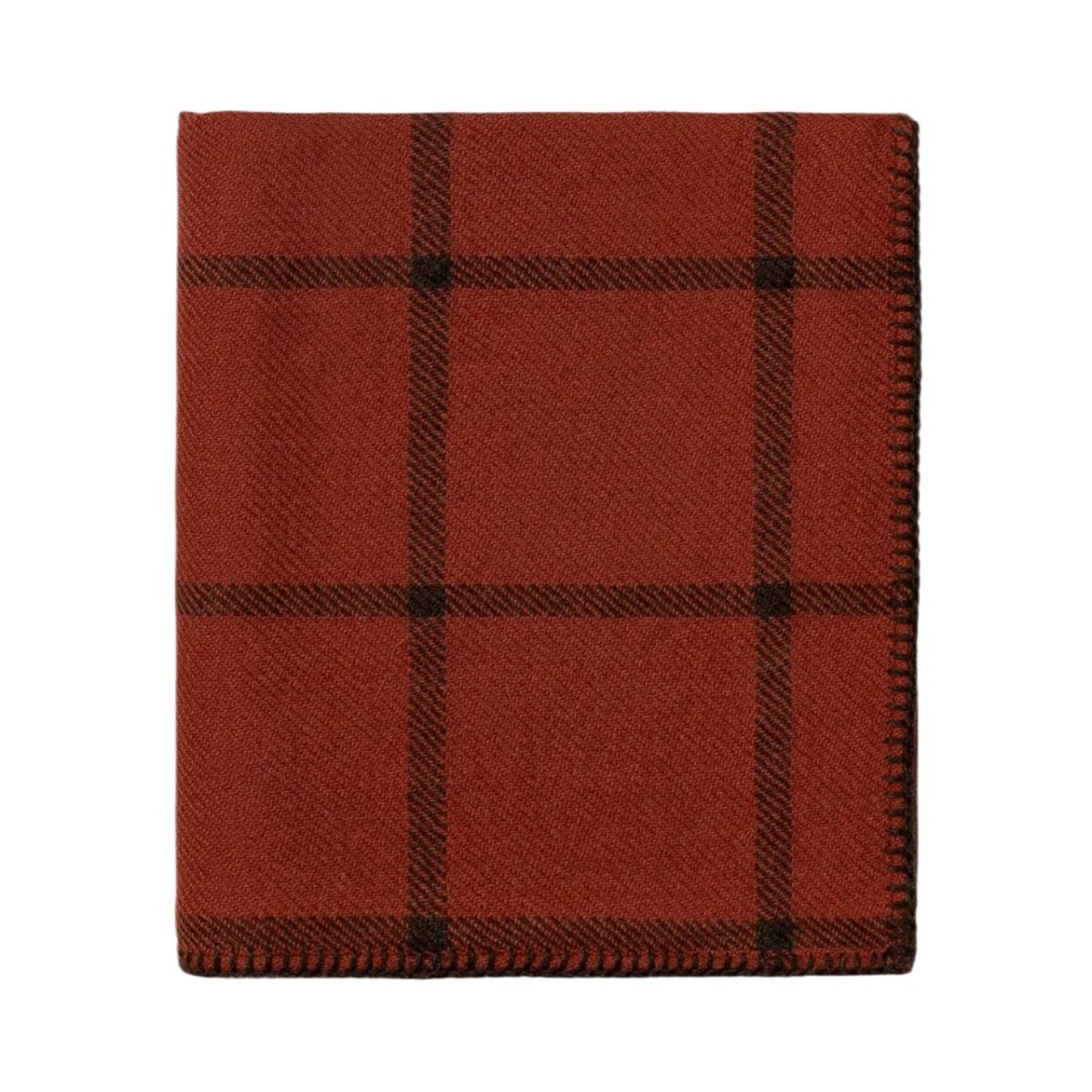 Alicia Adams Alpaca Graydon Throw - Rust and Chocolate Blanket at Fig Linens and Home
