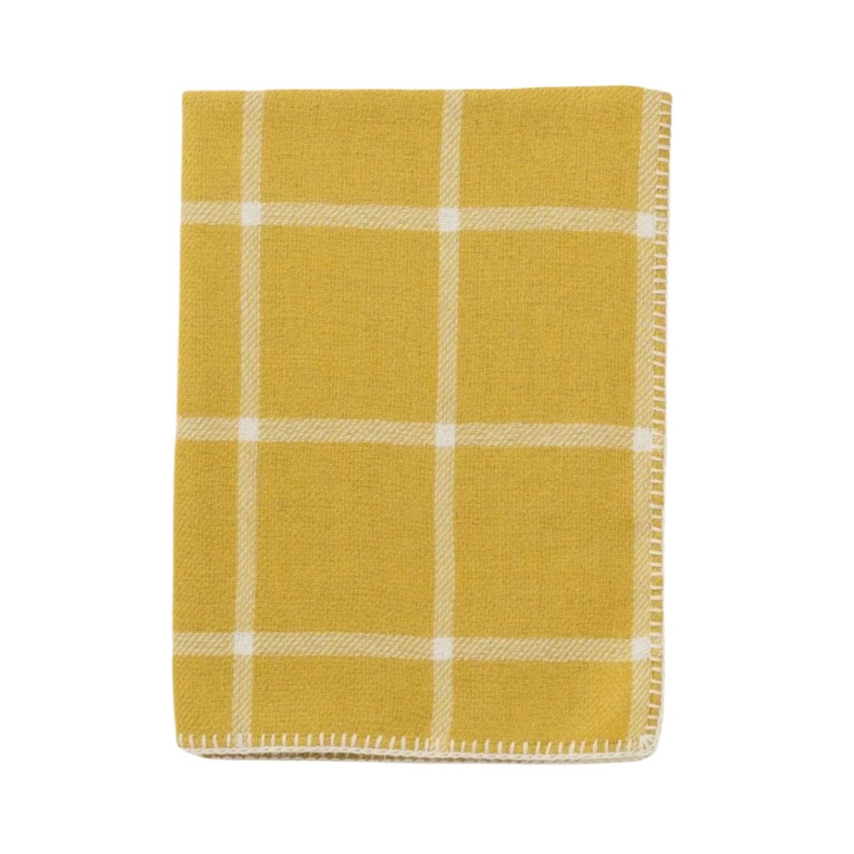 Alicia Adams Alpaca Graydon Throw in French Yellow and Ivory at Fig Linens and Home