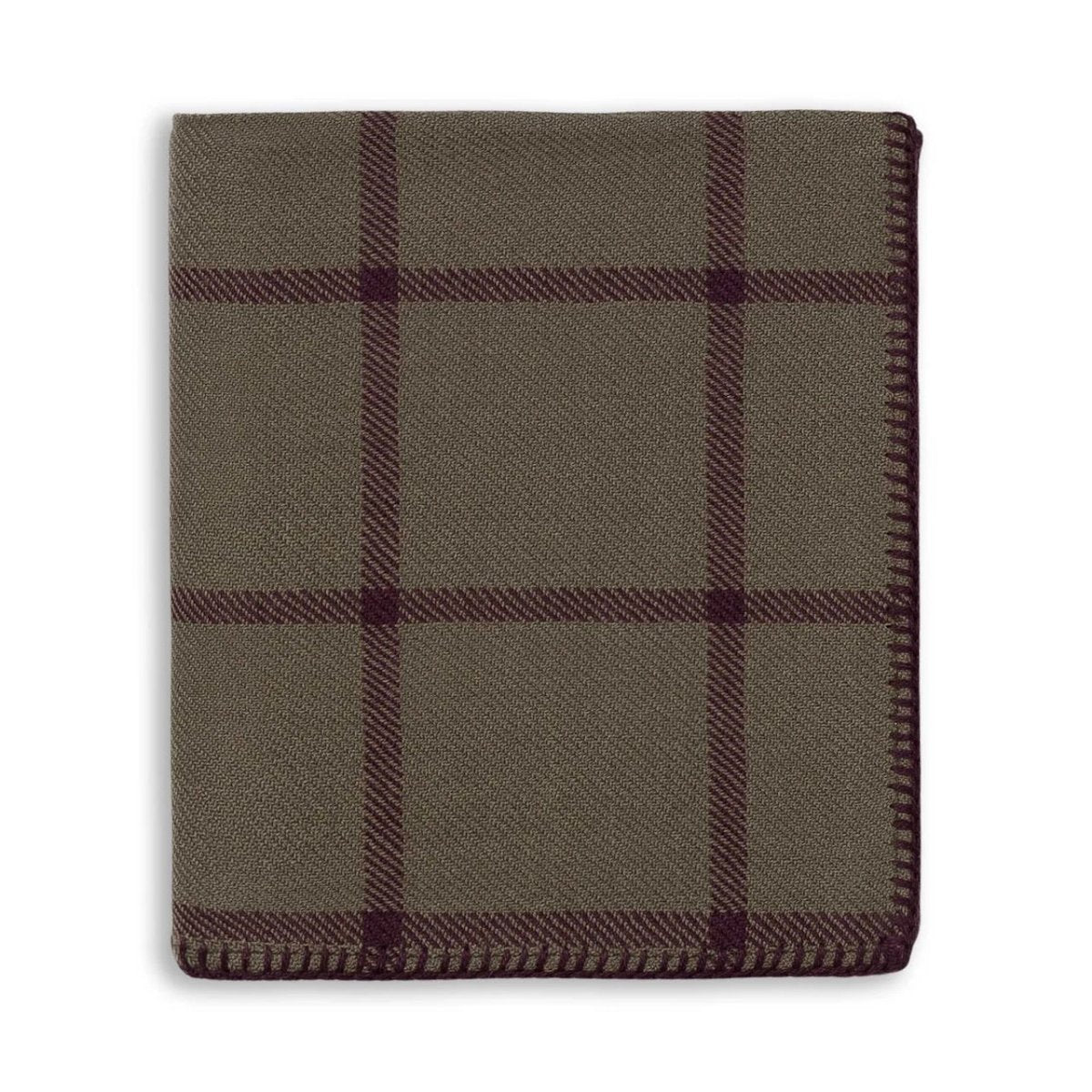 Alicia Adams Alpaca Graydon Throw Blanket in Moss green and deep purple - Fig Linens and Home