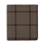 Alicia Adams Alpaca Graydon Throw Blanket in Moss green and deep purple - Fig Linens and Home