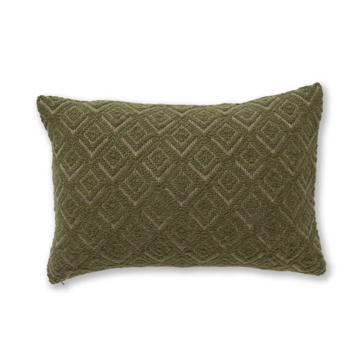 Throw Pillow - Alicia Adams Alpaca Mystic Lumbar Light Taupe and Hunter Green Pillows