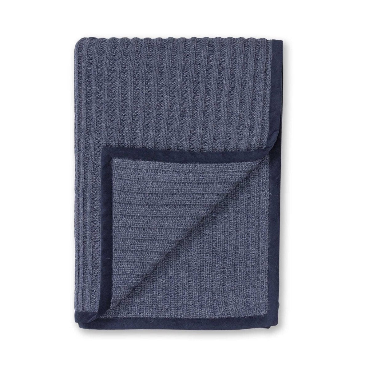 Alicia Adams Alpaca Rib Throw in Denim Blue at Fig Linens and Home