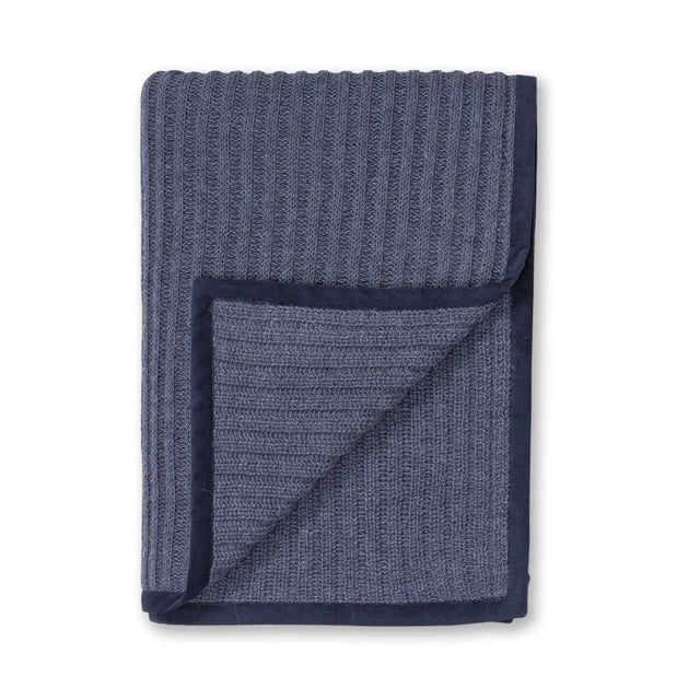 Alicia Adams Alpaca Rib Throw in Denim Blue at Fig Linens and Home