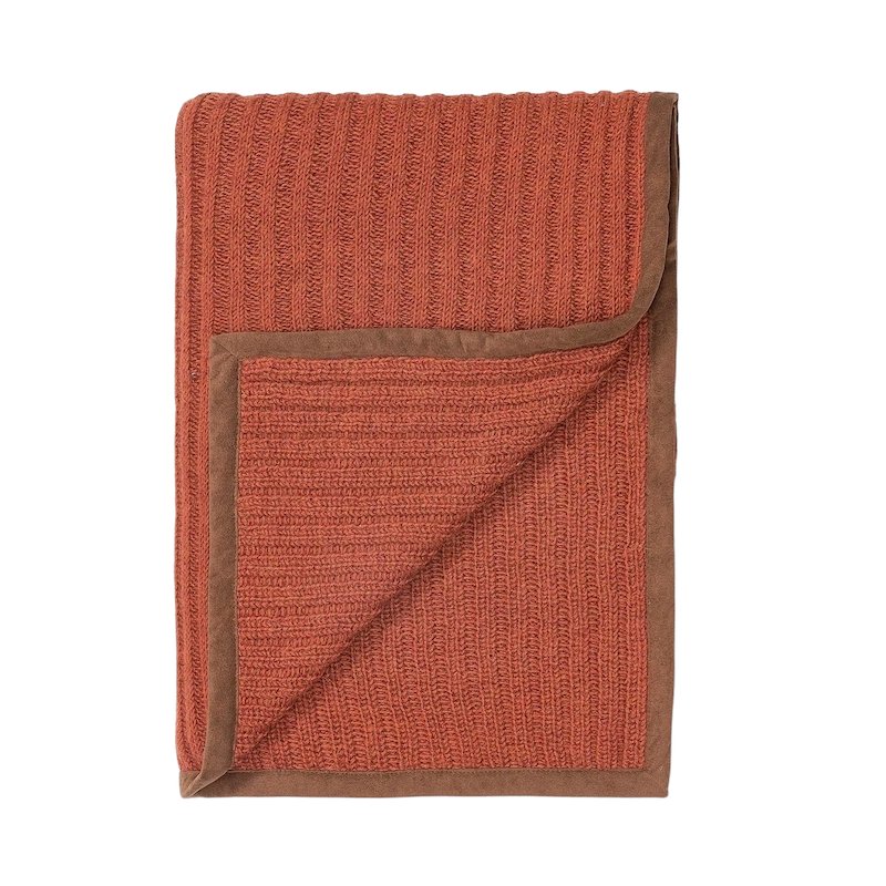 Alicia Adams Alpaca Rib Throw in Burnt Orange at Fig Linens and Home