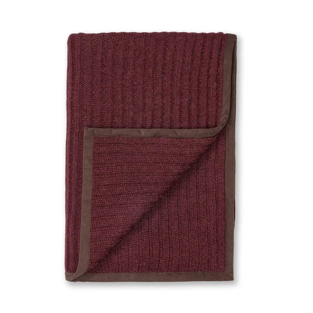 Alicia Adams Alpaca Rib Throw in Burgundy at Fig Linens and Home