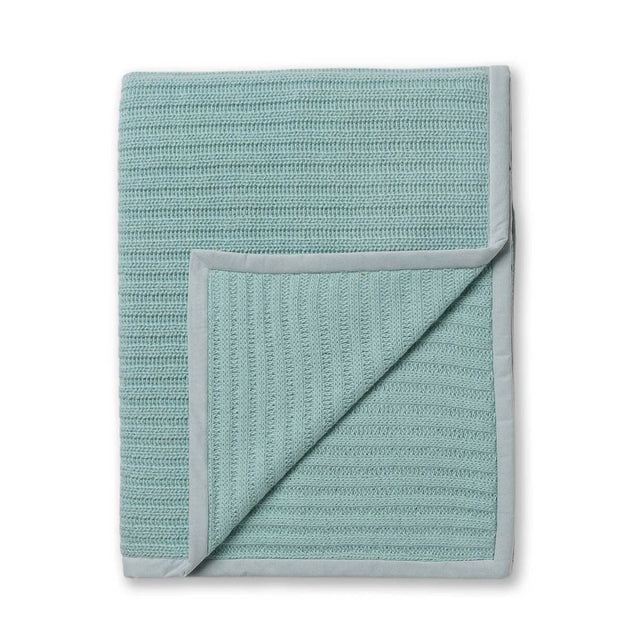 Alicia Adams Alpaca Rib Throw in Aqua at Fig Linens and Home