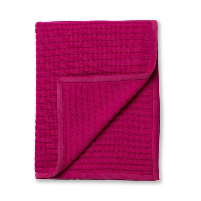 Alicia Adams Alpaca Rib Throw in Shocking Pink at Fig Linens and Home