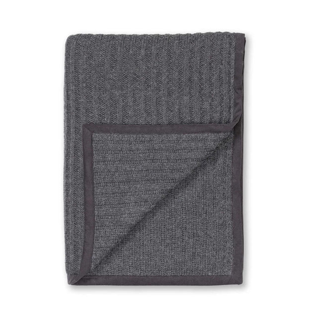 Alicia Adams Alpaca Rib Throw in Charcoal at Fig Linens and Home